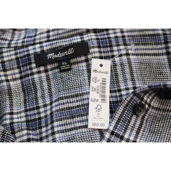 NWT Madewell Flannel Button Up XL Westlake Plaid Boxy Relaxed Outdoor Preppy - Picture 11 of 12